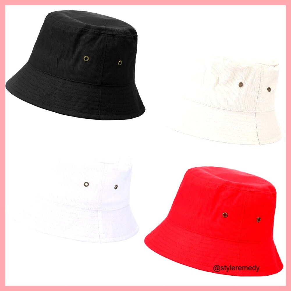 Cotton Bucket Hat Packable Travel Sun Hat for Beach Fishing